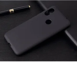 Premium Frosted Silicone Phone Case - Soft TPU Back Cover for Huawei Honor 8A/Y6 2019 (Black)