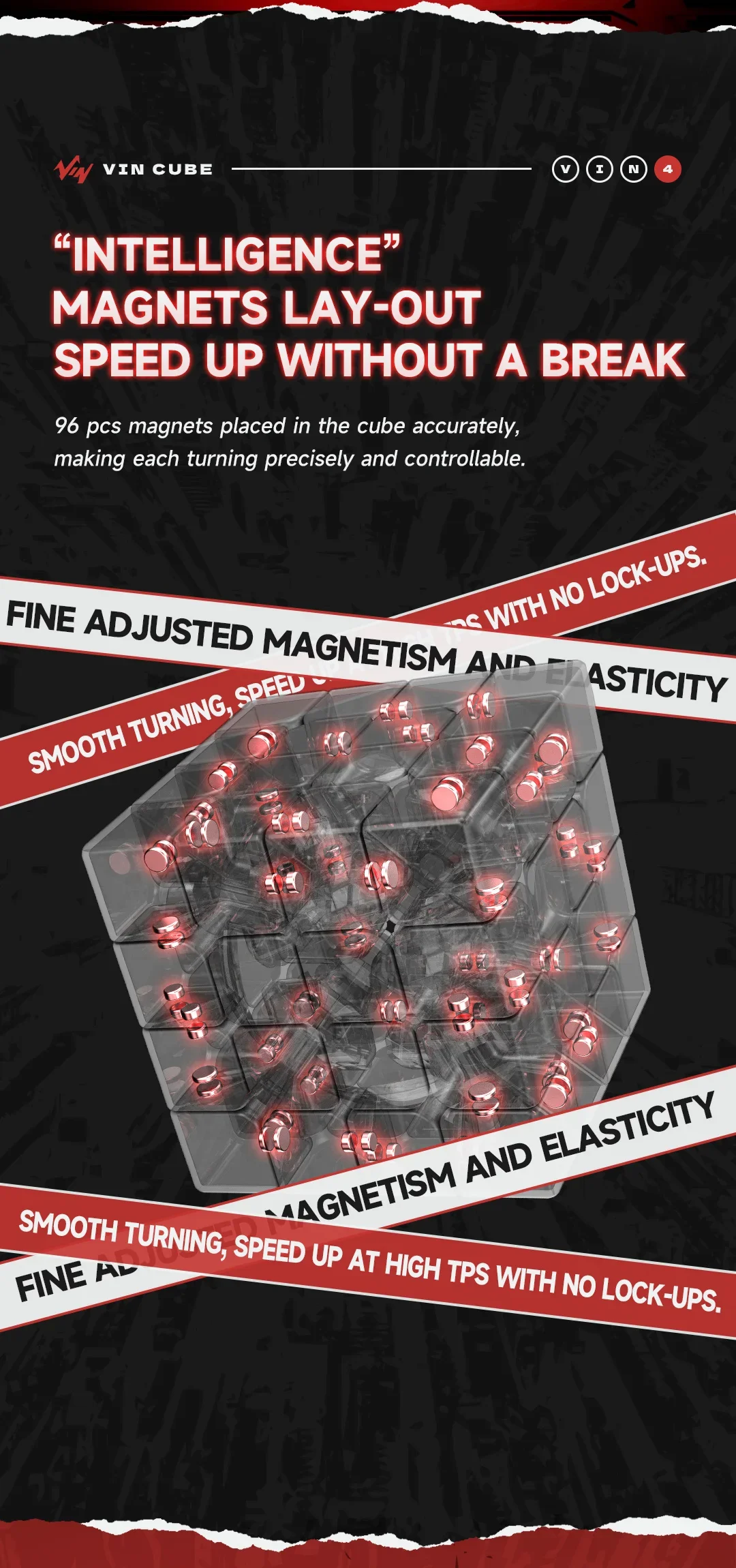 [Picube] Vin Cube 4M 4x4x4 Magnetic UV Vin 4 MagicCube MGC Designer Newest Magic Speed cube Vin Cube 4x4x4 Magic Cubes 2