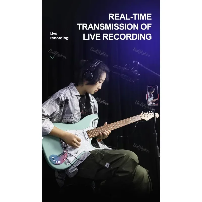 Bullfighter Music Smart Electric Guitar D160SE Built-in Effect Bluetooth Live Recording 16 Effects Electronic Guitar Beginner