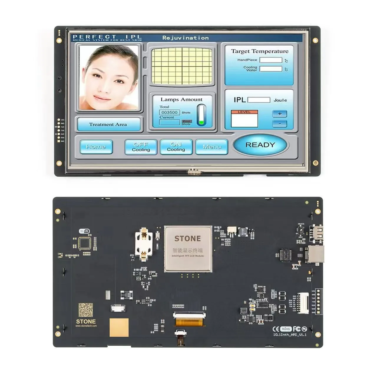 

TFT Touch Panel 10.1 JSON code to TFT-LCD Module and HEX Code to Customer is MCU All passed CE/RoHS/FCC/ISO9001 International