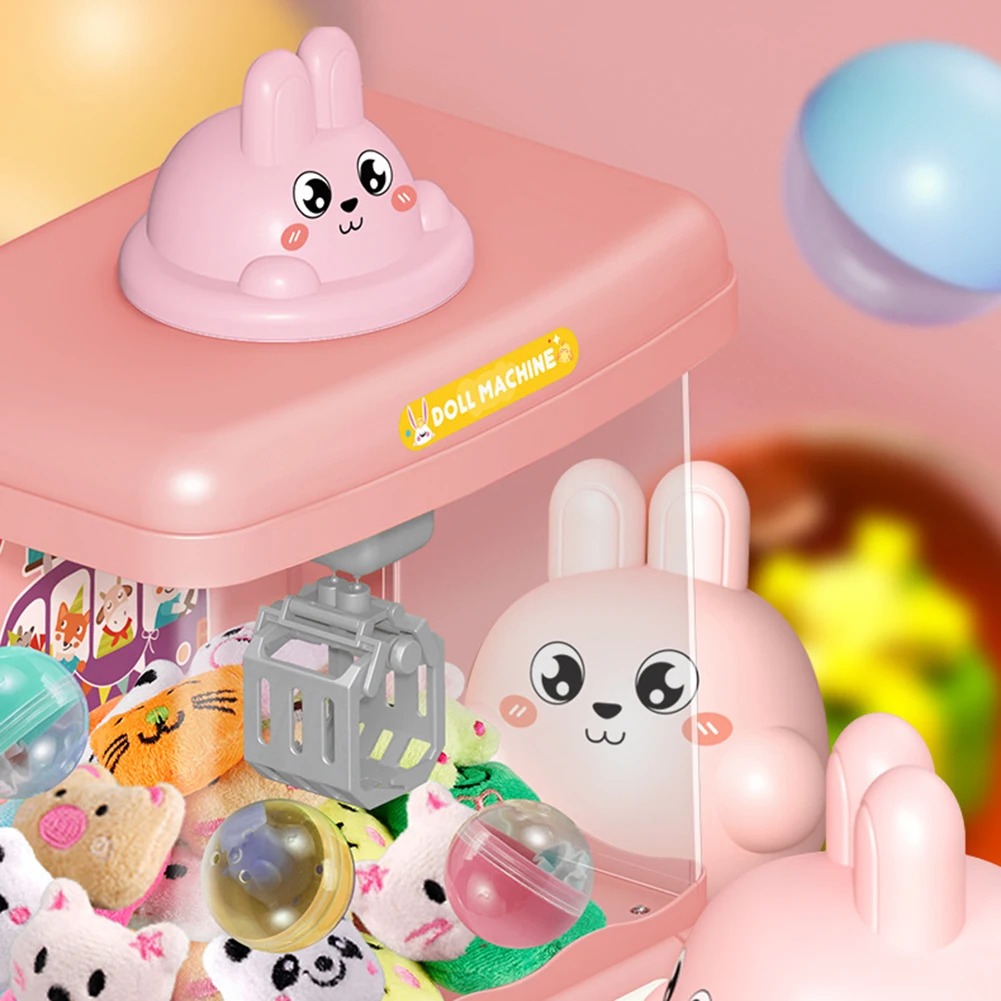 Automatic Dolls Clip Machine USB Charging Claw Catch Toy Machines with Music & Light Strong Grip Kids Birthday Gifts 5
