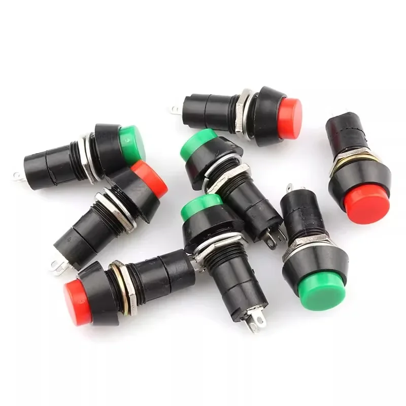 

10pcs Momentary pushbutton switches 3A /125VAC Self Return Momentary Push Button Switch Red Green DIY Touch Switch