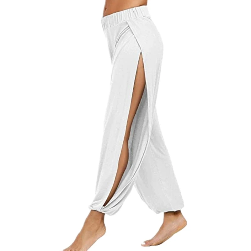 

Женские мягкие брюки с высокой талией и высоким разрезом, штаны-шаровары для танцев, йоги, пилатеса, N2UE