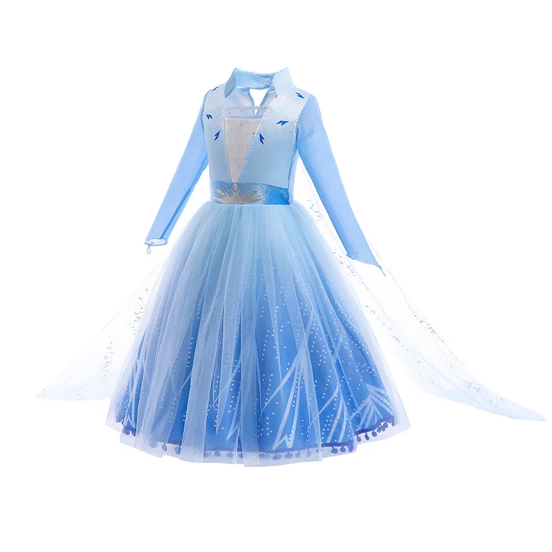 Halloween Girls Elsa Dress With Floor Length Cloak Child Long Sleeve Print Princess Frocks Kids Carnival Party Elegant Gown - AliExpress 1501 Halloween Girls Elsa Dress With Floor Length Cloak Child Long Sleeve Print Princess Frocks Kids Carnival Party Elegant Gown - AliExpress 1501