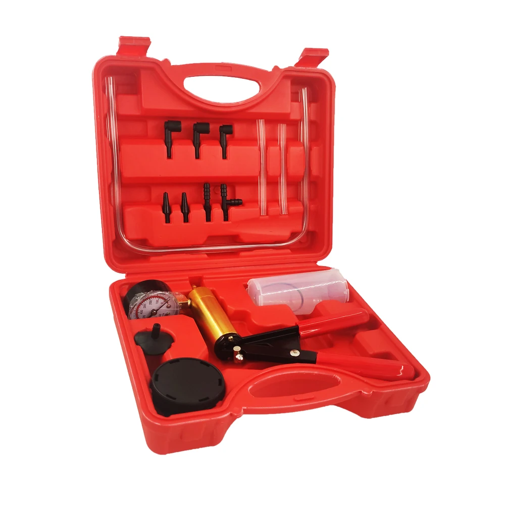 

2 in 1 Brake Bleeder Kit Hand held Vacuum Pump Test Set for Automotive with Protected Case,One-Man Brake Clutch Bleeding System