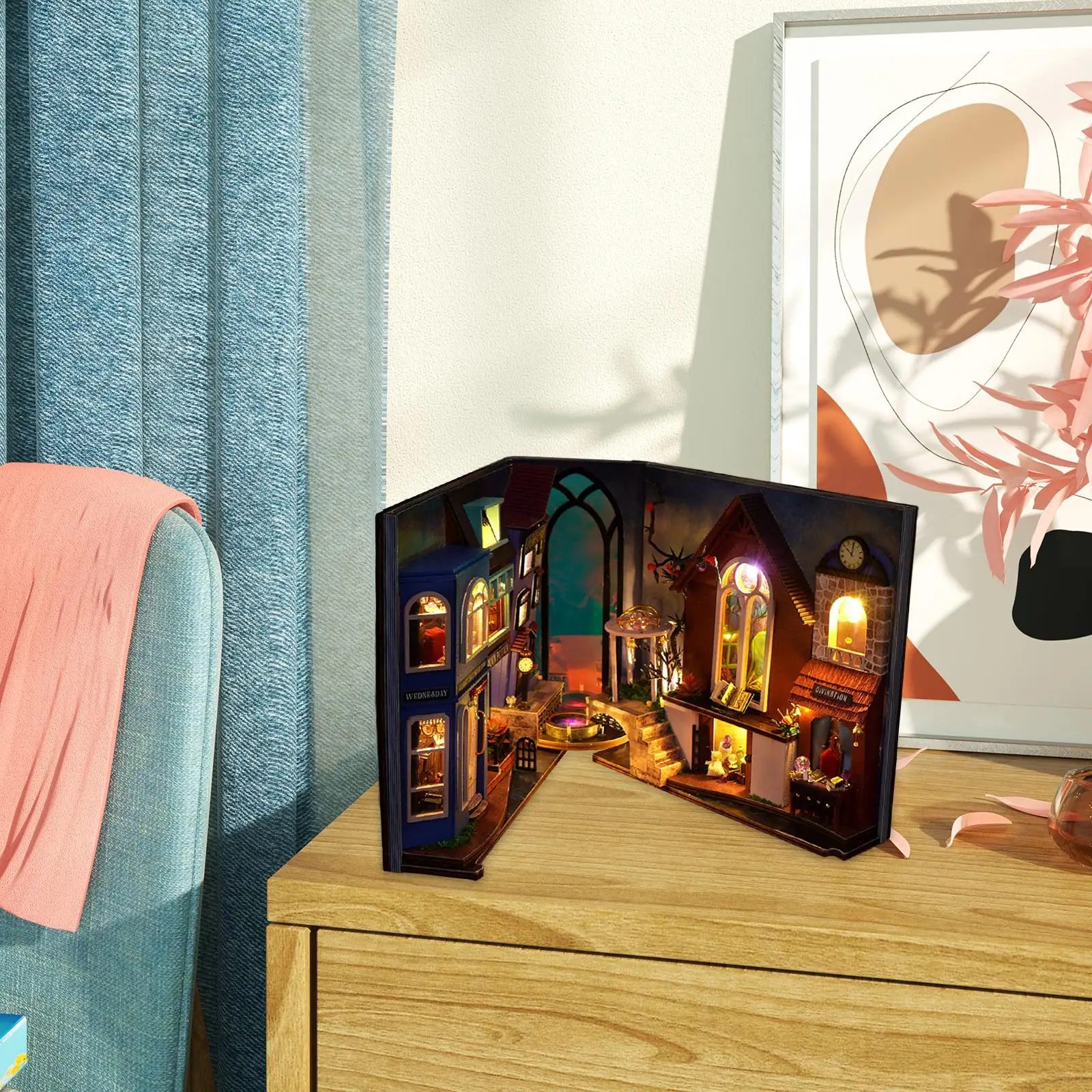 

Wooden Miniature Dollhouse Kits Handcraft with Lights Artwork Desktop Decoration Collectibles Assembled Doll House 3D Puzzles