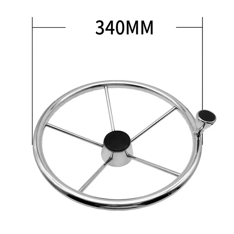 13.5'' Marine Steering Wheel Stainless Steel 5 Spokes With Knob Heavy Duty Marine Marine Accessories Marine tools