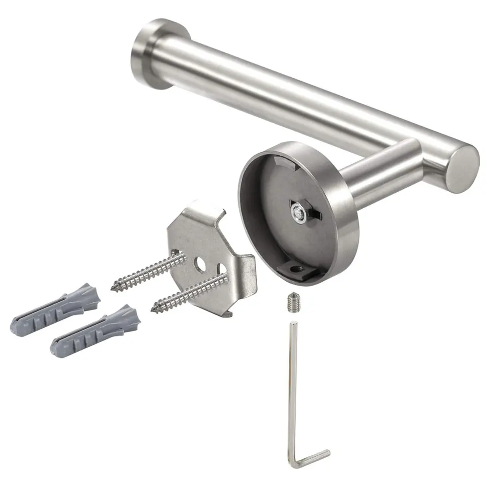 Toilet Paper Dispenser 304 Stainless Steel Round Tissue Hanger Wall Mount Roll Bathroom Rack Stand