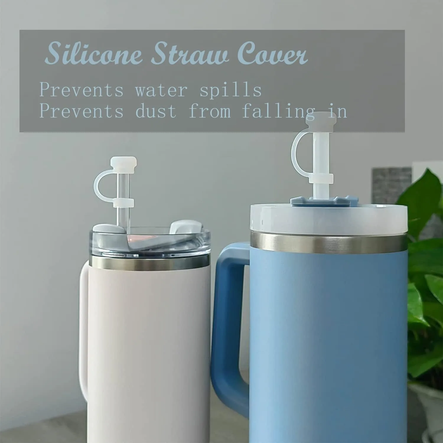 Silica Gel Lids Thermos Bottle Stopper Silicone Spill Proof Stopper Set For Stanley Cup 1.0 2.0 40oz/ 30oz Tumbler Accessories Straw Cap Spill Stopper Leak