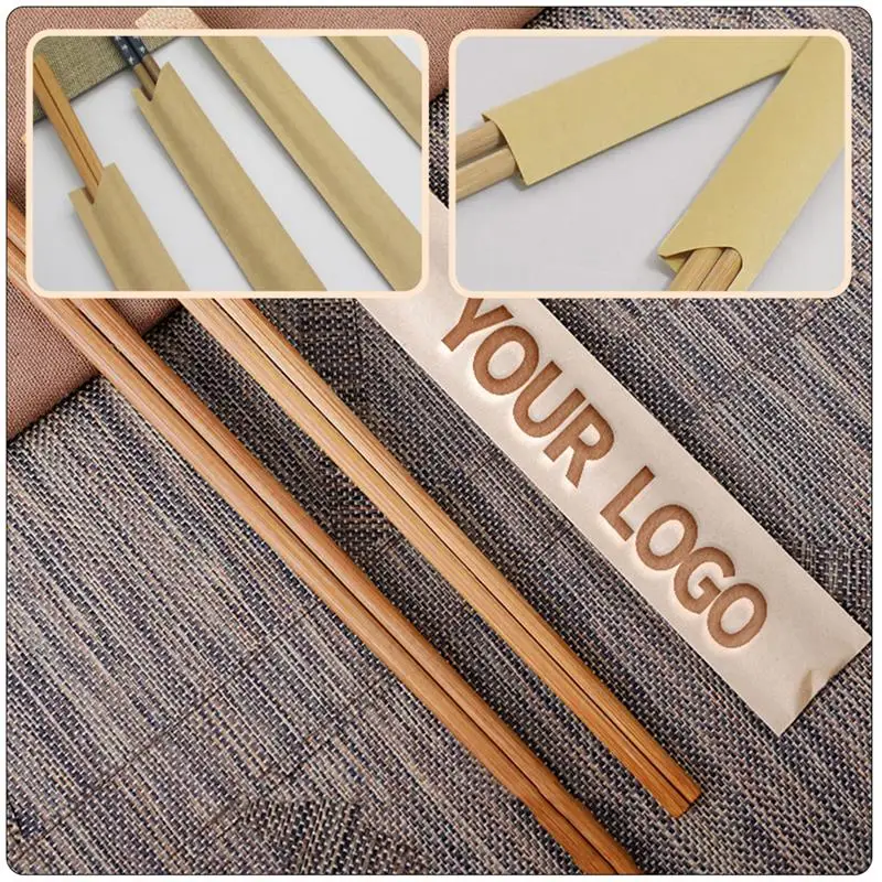 100Pcs Disposable Kraft Paper Chopstick Packing Bags Waterproof Cutlery Bags Pouch for Dinner Tableware