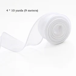 Elegant Chiffon Silk Ribbon for Crafting and Decoration (10 Yards/Roll) (White)