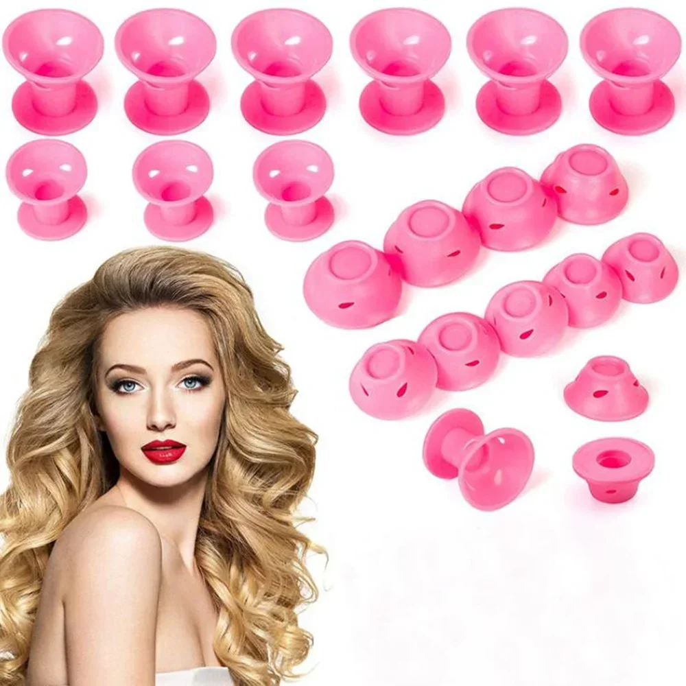 

10pcs Heatless Hair Curlers No Heat Hair Rollers Soft Silicone Curls Sleeping Lazy Curling Rods Wave Formers Hair Styling Tools