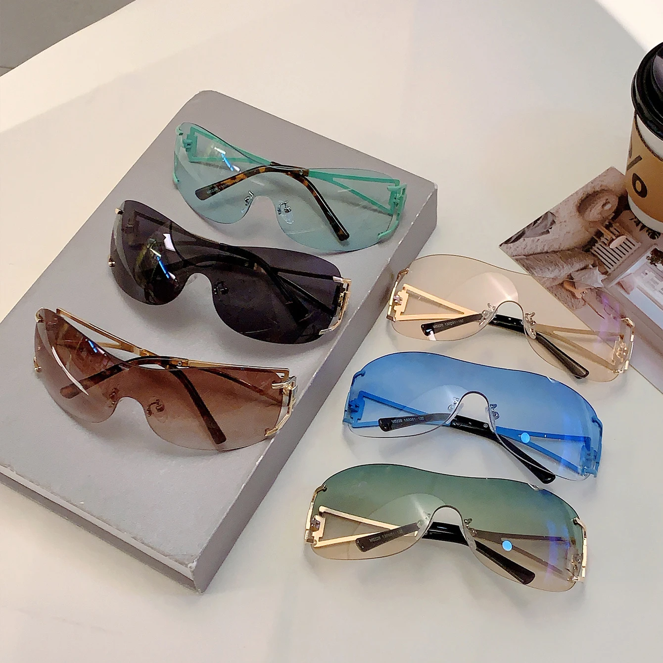KAMMPT Y2K Black Trends Shades Origin Brand Retro Metall Damen Sonnenbrille Hochwertige Punk Dekor Damen Sonnenbrille für Strand – Detail 16