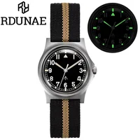 RDUNAE RA01 Retro Military Watch Quartz Movement 316L Stainless Steel K1 Mineral Glass Japan Super Luminous Sport Men Watch 1