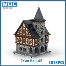  MOC Mini Medieval Modulars 52 Complete City Building Blocks Set Children Assembled Model birthday toys Christmas gifts 