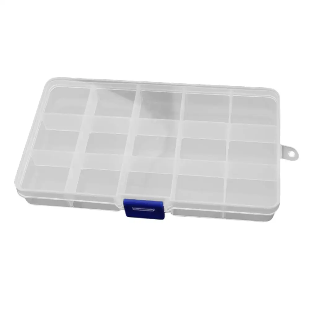 Portable Plastic Guitar Pick Storage Box Durable Clear Plectrum Box with 15 Grid