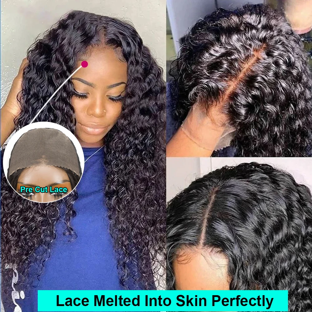 Glueless 100 Human Hair Wig 13x4 Curly Wigs 7x5 Without Glue Human Hair Ready To Wear Deep Wave Wig Vietnamese raw Wear And Go 18 S12a3c9f69ee84f0fbc7581f89a9d864dq
