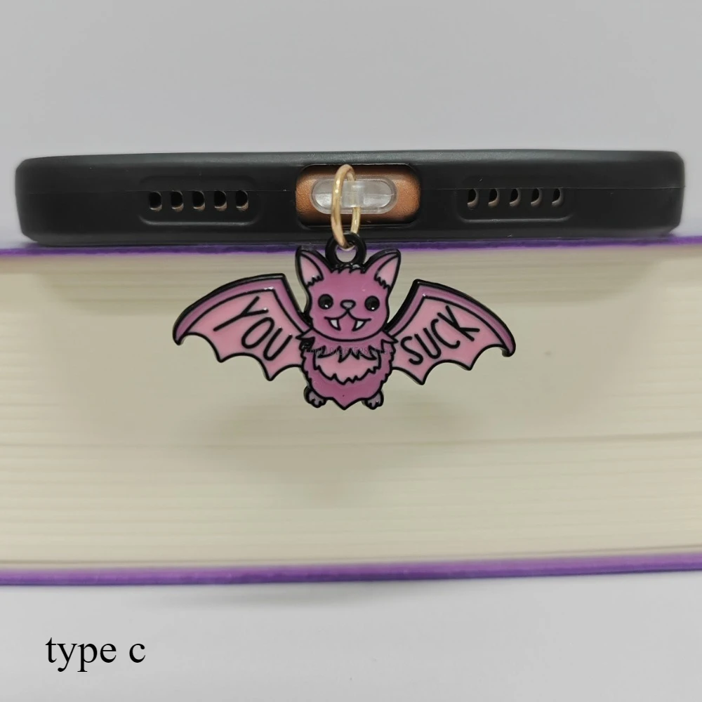 Halloween Bat Phone Dust Plug Charm – Festive Charge Port Accessory with Dust Protection