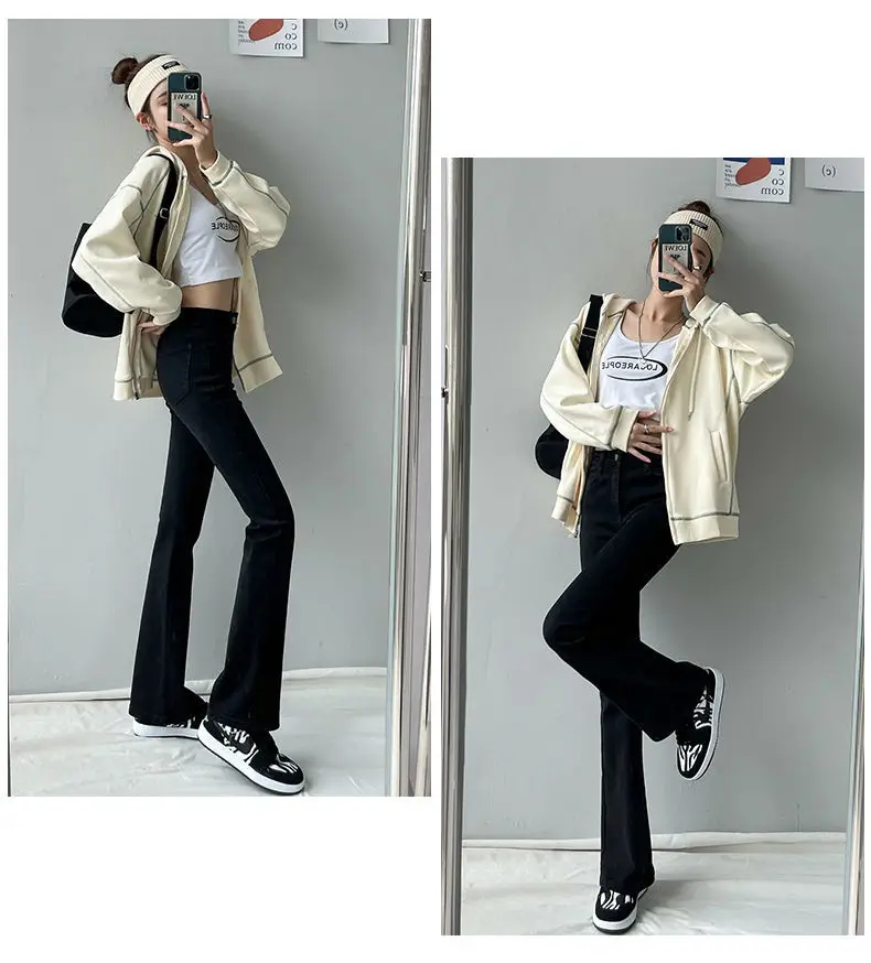 Women High Waist Flared Jeans Sexy Denim Pants Streetwear Stretch Capris Female Fashion Joggers Trousers ksubi jeans