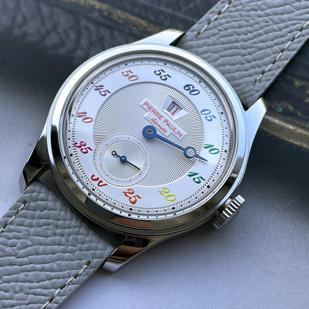Pierre Paulin Jumping Hour Men Watch White Dial Automatic St17 Mechanical Watch