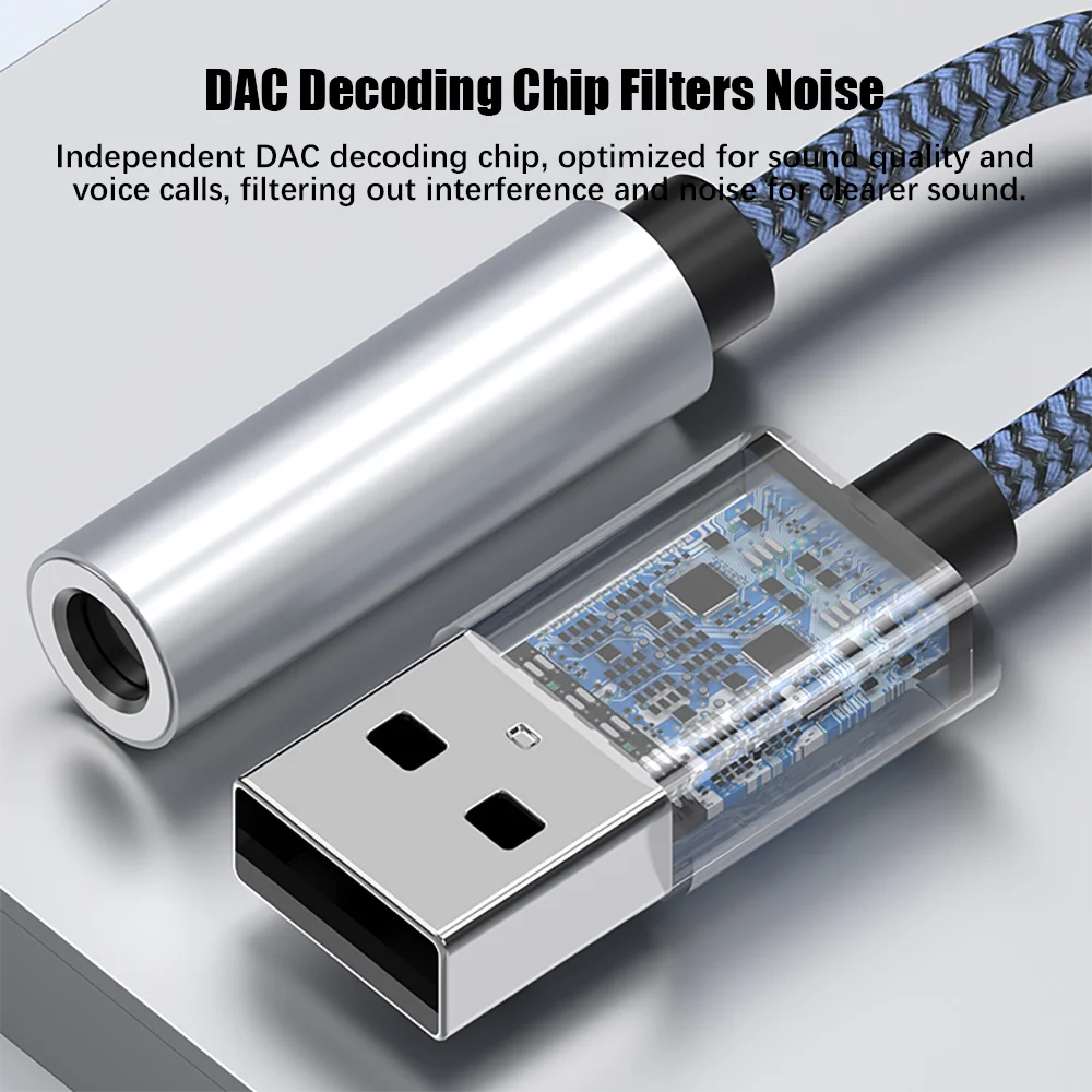 รูปสินค้า อะแดปเตอร์เสียง USB 3.5 มม. คุณภาพสูง