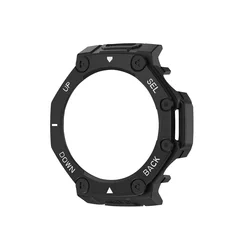 Premium Shockproof Protective Case Cover for Smartwatches - Durable Frame with Hollow Design (Black white)