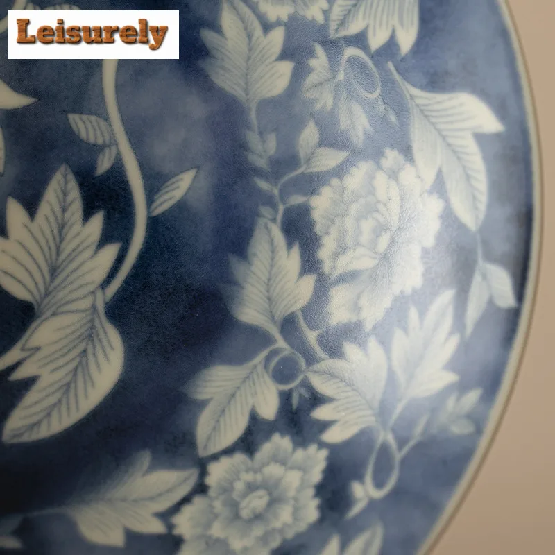 Soda Glazed Yuan Blue And White Ceramic Pot Bearing Holder Teapots Support Dry Bubble Table Tea Tray Coasters Tea Ceremony Gift