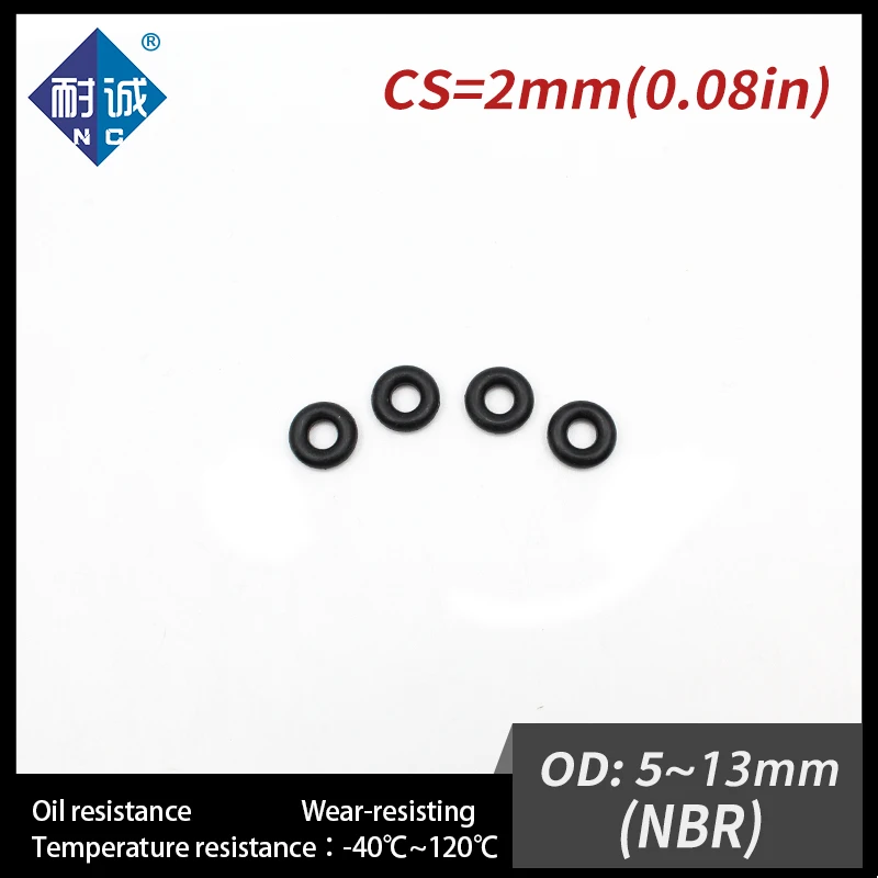 Rubber O Rings 50 PCS / Lot Nitrile NBR 70A CS 2mm OD 5/5.5/6/6.5/7/8/8.5/9/10/10.5/11/11.5/12/13*2mm Gasket Oil