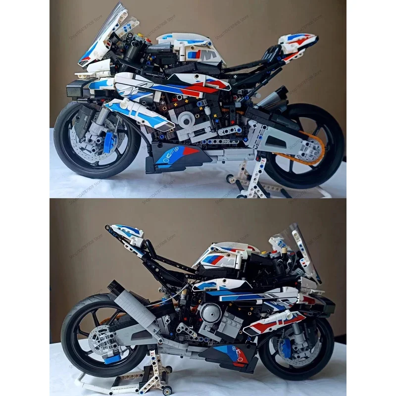 1920pcs 크리에이티브 시리즈 모델 BMW 오토바이, 소년을 위한 고난이도 교육용 빌딩 블록 장난감, 생일 선물 42130