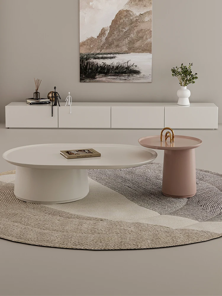 

Combination of coffee table and TV cabinet, modern and simple living room, household circular small unit coffee table