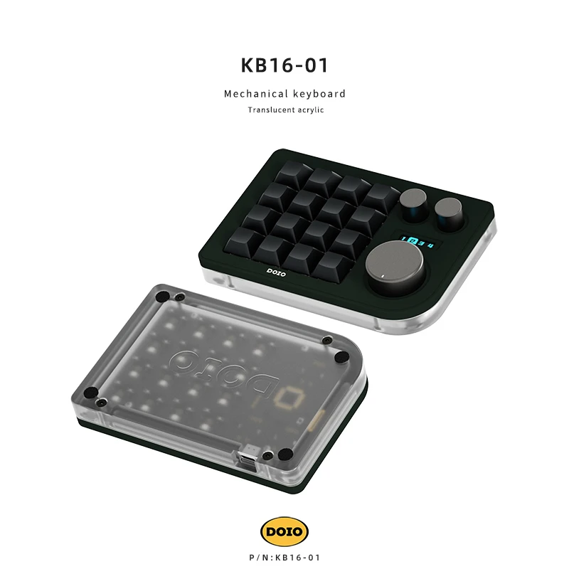 Doio-ミニキーボード16キー,キー,ハンドルコントロール,カスタムqmk 