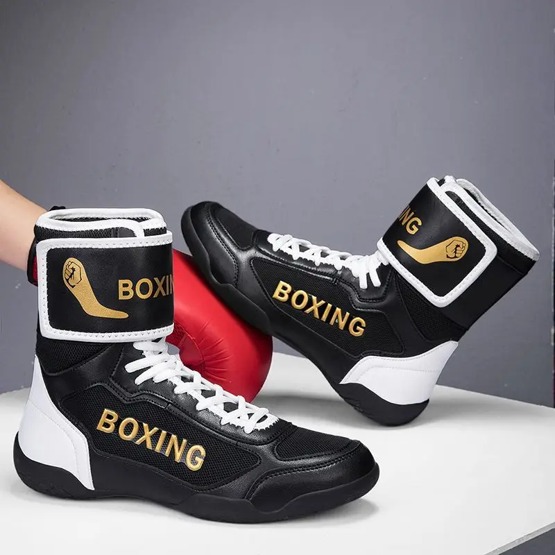 Professional Wearable Wrestling Shoes Lightweight Breathable Sneakers Anti-slip Wearable Boxing Shoes