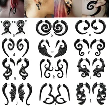 

Acrylic Wing Heart Gothic Stud Earrings For Women Fake Tunnels For Ear Plugs Piercing Hip Hop Punk Earrings Jewelry Girls Gift