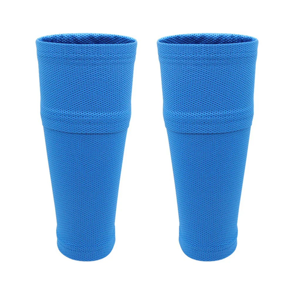 Football Shin Guards 1 Pair Double-Layer High Elastic Silk Football Socks Bottomless with Insert Pockets Protective Gear