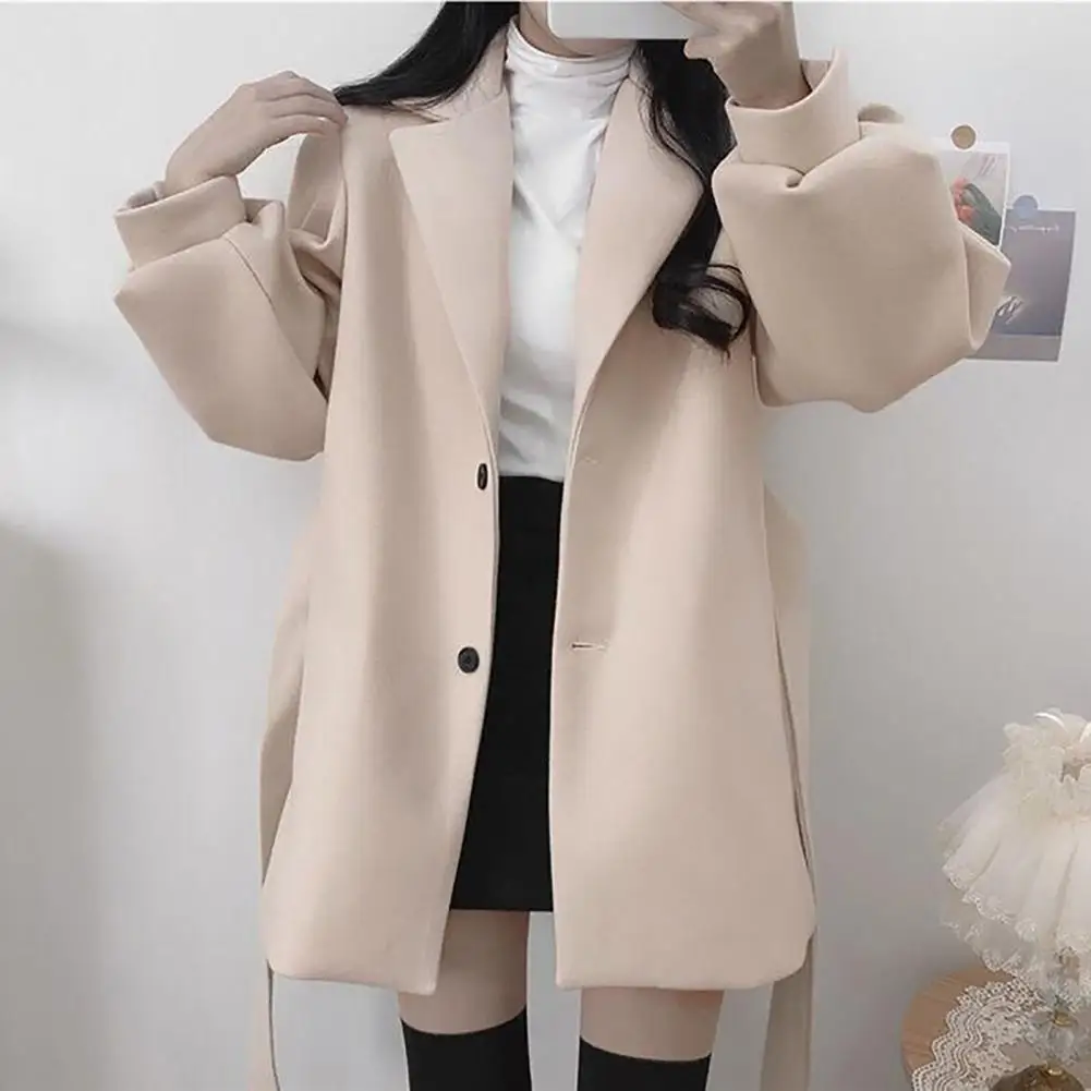 

Chic Lady Coat Buttons Winter Coat Slim Fit Cold-proof Winter Coat Thermal