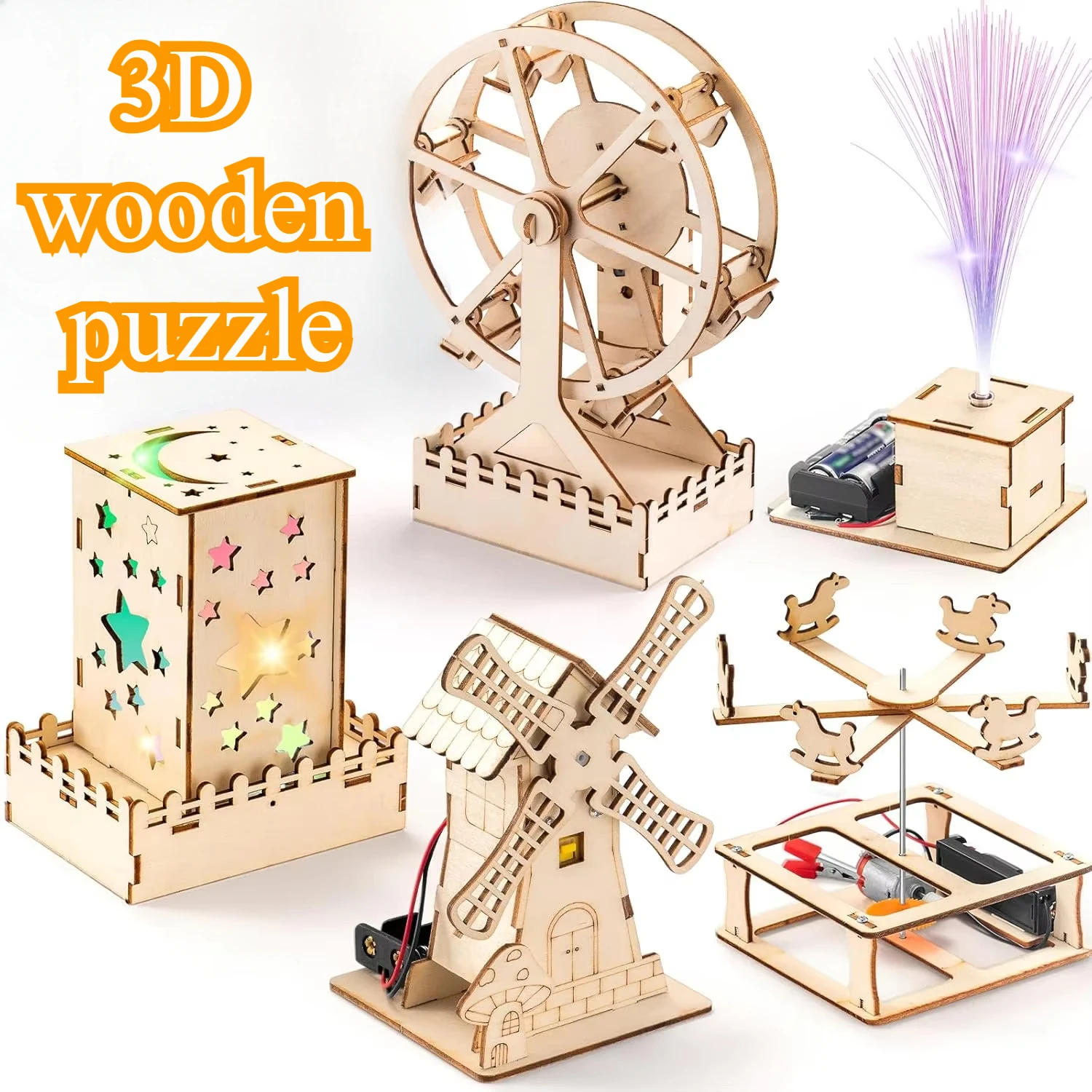 DIY 3D Wooden Puzzle & Wood Craft STEM Kit