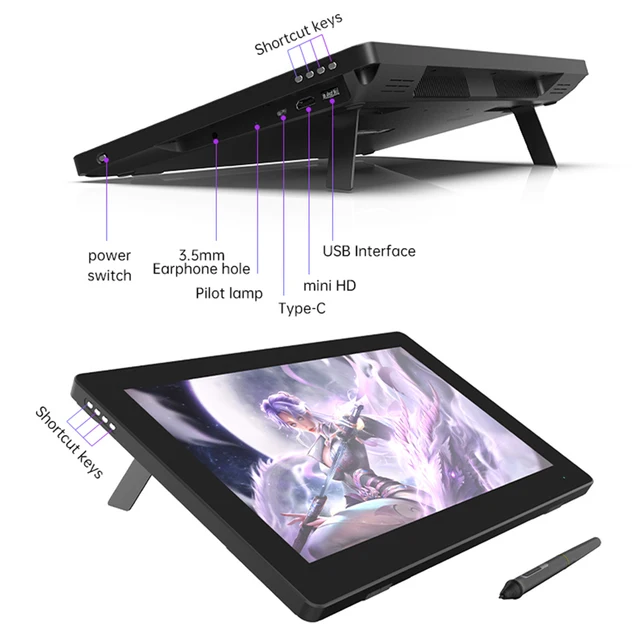 BOSTO X5 Graphics Drawing Tablet 15.6 Inch IPS LCD Screen 8+128GB Digital Art Drawing Pad 16K Pressure Level for Windows 10/11 6