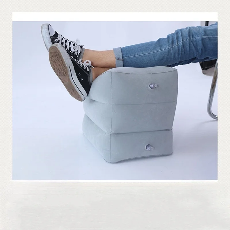 Portable Inflatable Outdoor Travel Footstool Three-layer leg cushions for multi-purpose use