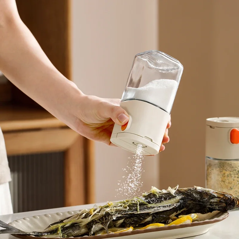 180ml Double Mouth Seasoning Flask Salt Shaker Moisture Proof Sealing Glass Subpackage Flask Kitchen Pepper Seasoning