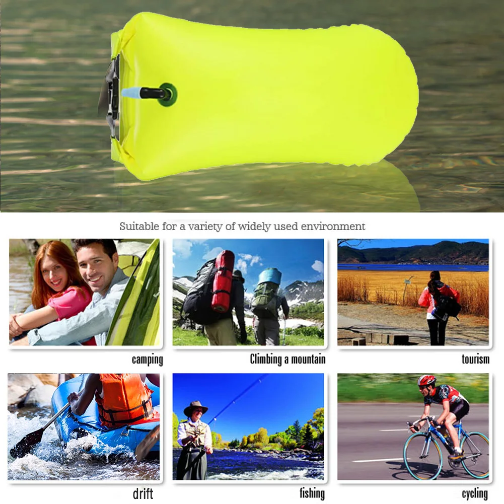 Inflatable Open Swimming Buoy Tow Float Dry Bag With Waist Belt For Boating Rafting Swimming Bucket Water Sport Safety Bag waterproof bag swimming bag dry bag swimming buoy
