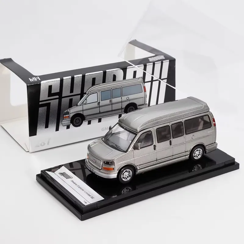 새로운 입고 상품 섀도우 1:64 GMC MPV 미니밴 밴 모델 합금 미니어처 다이캐스트 모델 대형 미국 MPV 모델 장난감 어린이 장식품 선물