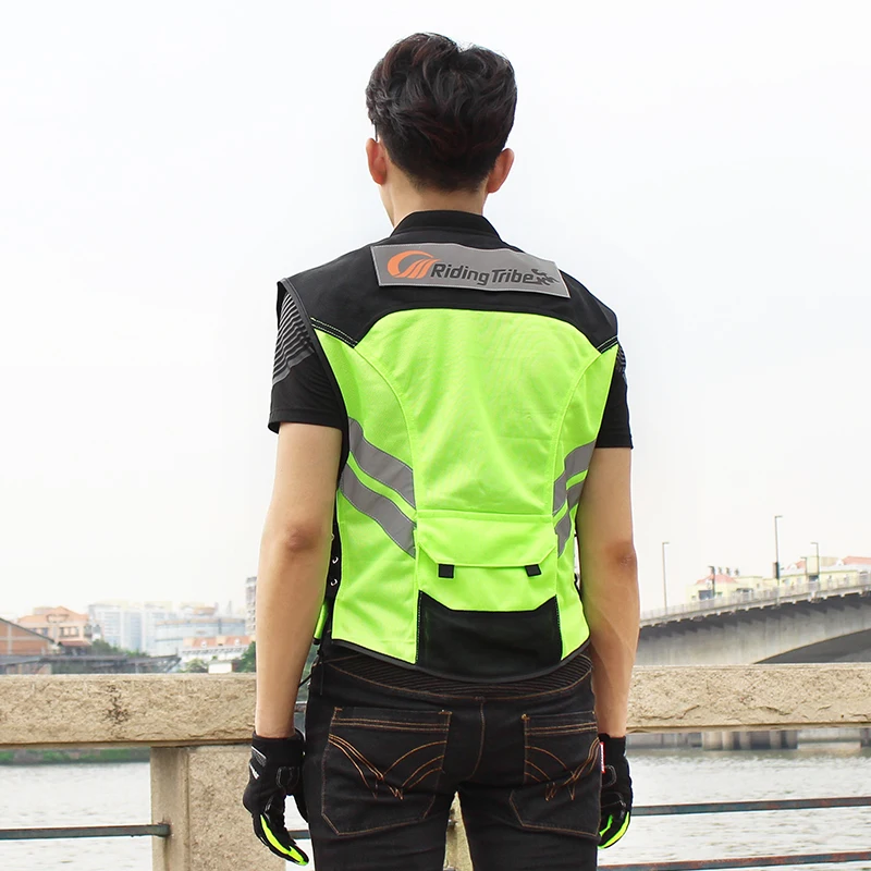 Motorcycle Riding Vest Warning Safety High Visible Rider Waistcoat Racing Moto Cycling Reflective Light Outdoor Sport Clothing