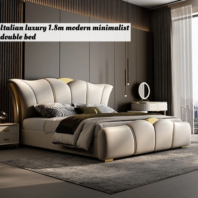 Tables de chevet nordiques pour lits doubles, taille Queen, 180x200cm, support de pieds de lit minimaliste, multifonction, meubles de chambre à coucher 1