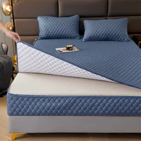 WOSTAR 360° fully enclosed mattress protector cover with zipper quilted thicken couple luxury double bed sheet protection pad 3