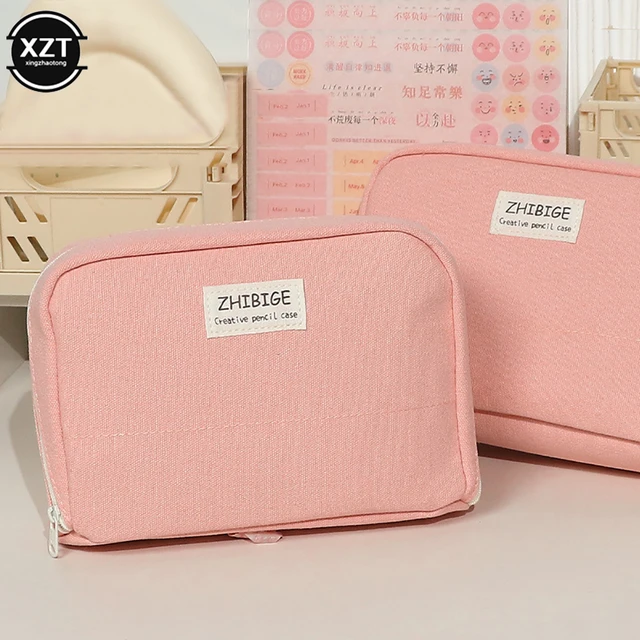 Large Capacity Pencil Case Pink Aesthetic School Pencil Box