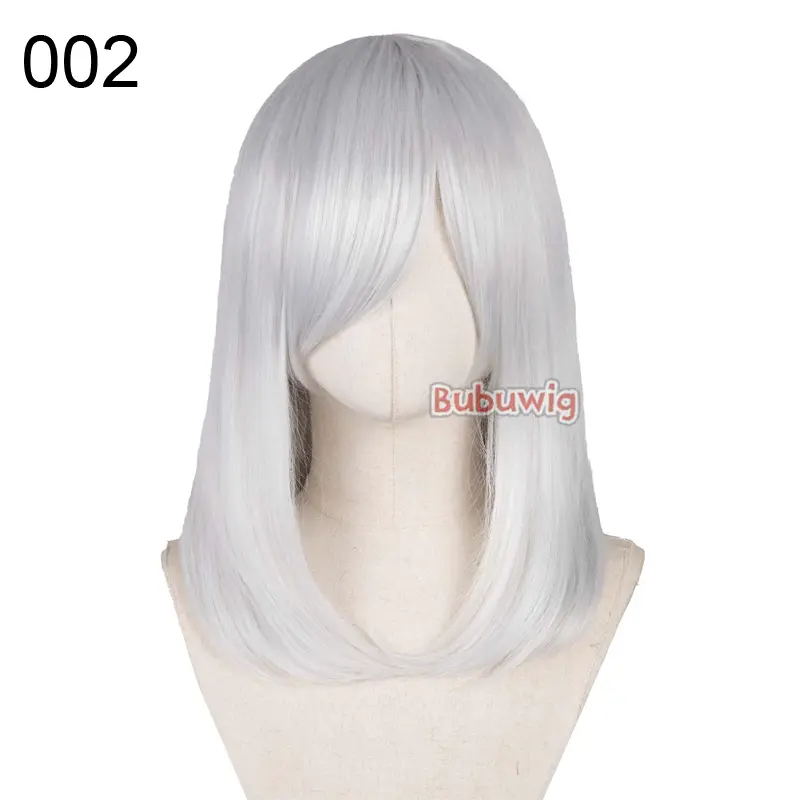 Bubuwig Synthetic Hair Over 100 Colors Fashion Classic 40cm Long Straight Anime Cosplay Wigs Pure Color Black Wig Heat Resistant - Image 30