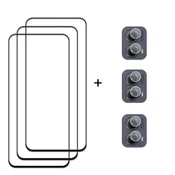 Premium 3D Curved HD Screen and Camera Protector Film - Tempered Glass - Moto Edge 2024 (3 Glass and 3 Lens)