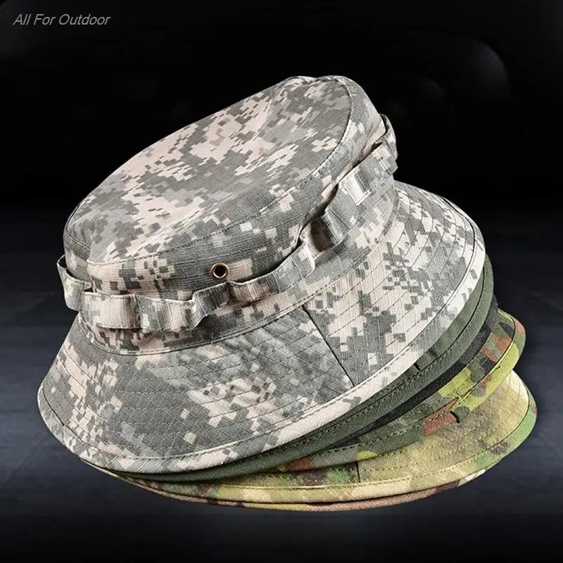 

Hat Military Tactical Bucket Hats for Safari Men Women Hunting Fishing Outdoor Camo Camouflage Cotton Sun Cap