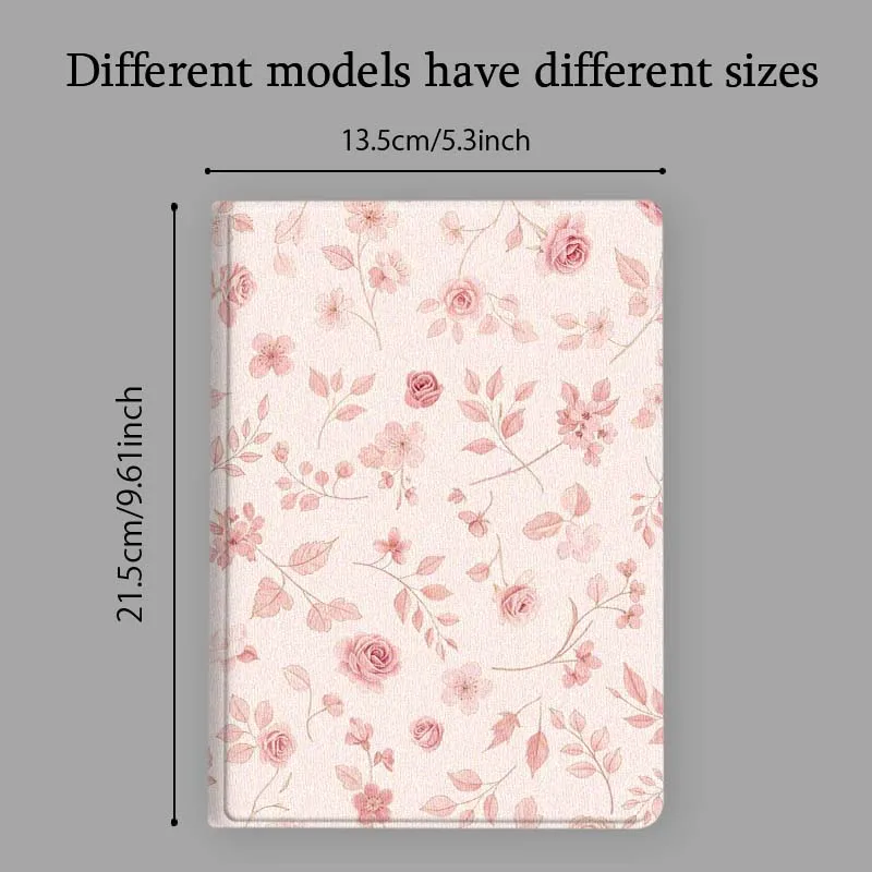 Cartoon Pink Flower Pattern Tablet Case Cover