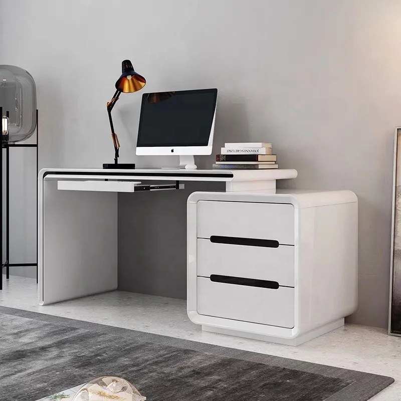 

Computer Desk PC Corner Table with Bookcase Office desks 3 Drawers Study Desk for home writing table